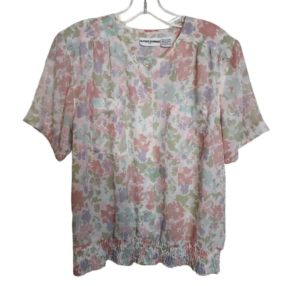 Alfred Dunner Watercolor Floral Blouse, Size 10